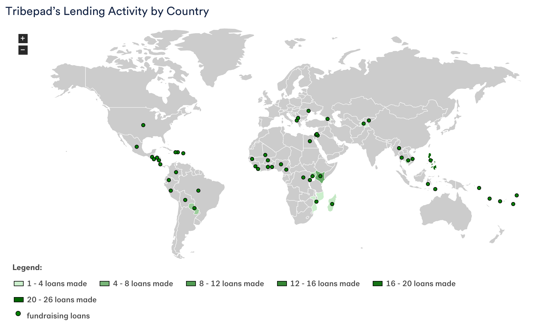 Tribepads Map of lending