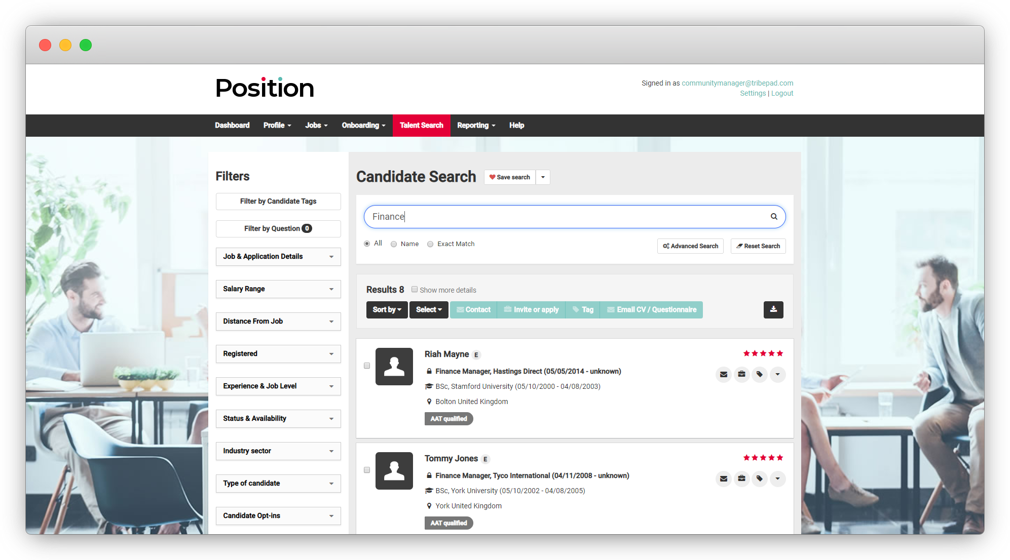 applicant tracking system - talent search