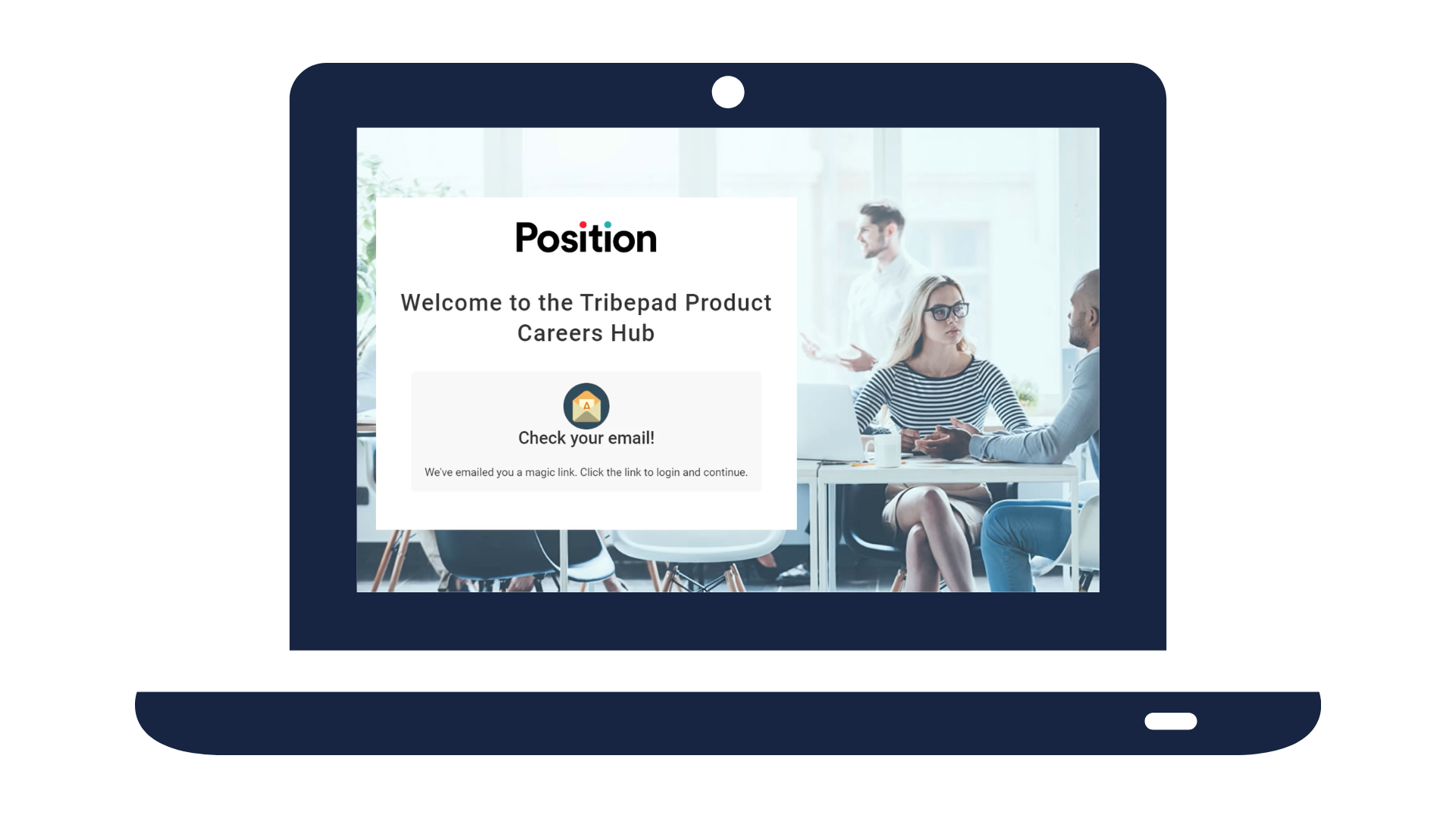 Image of laptop displaying a screenshot of a login screen